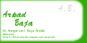 arpad baja business card